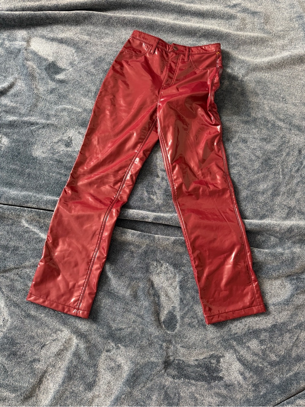 Social Tourist Burgundy Patent-Look Pants